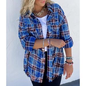 Blakeley Ryann Bleached Distressed Flannel - 1x